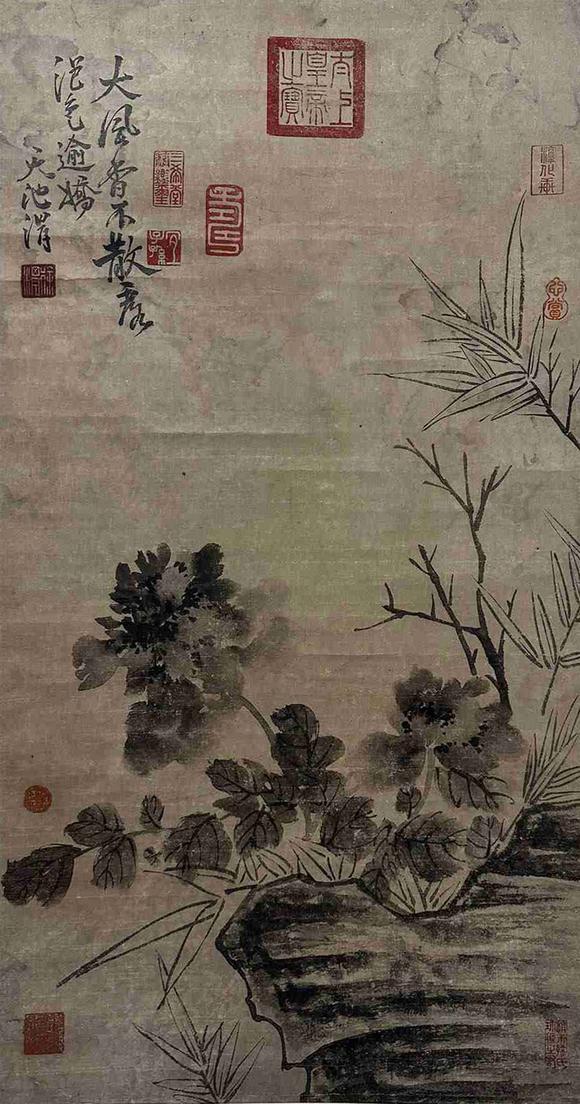 日本松町古美徐渭 花卉