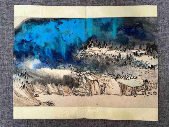 日本松町古美孫云生
張大千 合作潑墨通景冊頁