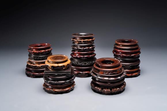Rob Michiels AuctionsA collection of 20 Chinese wooden stands, 19/20th C.