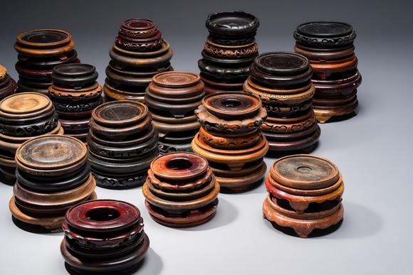 Rob Michiels AuctionsA collection of 75 Chinese wooden stands, 19/20th C.