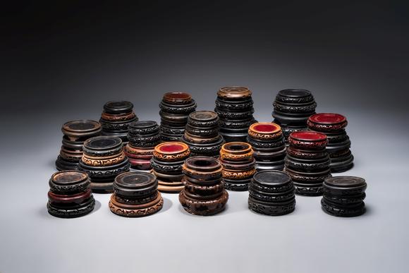 Rob Michiels AuctionsA collection of 80 Chinese wooden stands, 19/20th C.