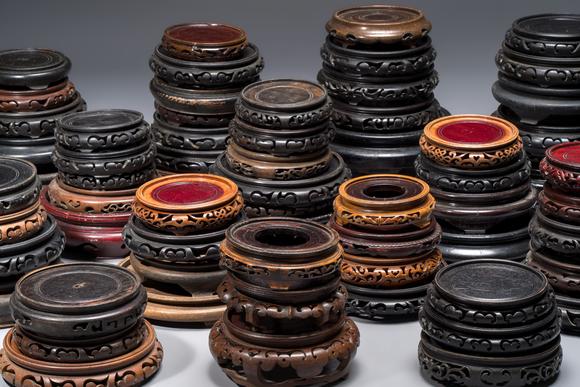 Rob Michiels AuctionsA collection of 80 Chinese wooden stands, 19/20th C.