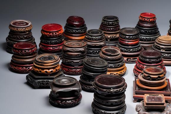Rob Michiels AuctionsA collection of 111 Chinese wooden stands, 19/20th C.