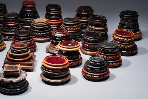 Rob Michiels AuctionsA collection of 111 Chinese wooden stands, 19/20th C.