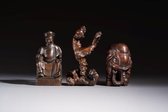 Rob Michiels AuctionsA group of 11 Chinese carved bamboo and wooden works, 19/20th C.