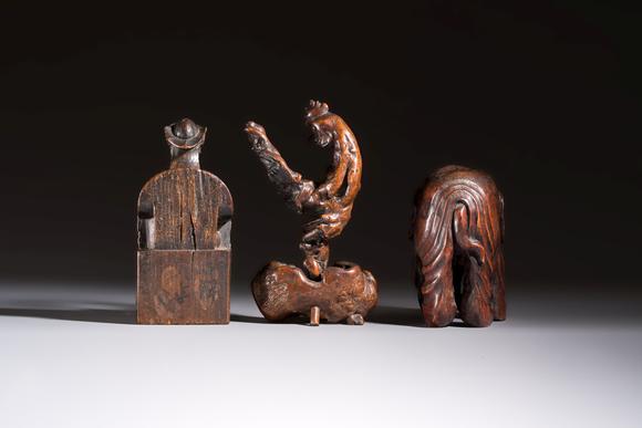Rob Michiels AuctionsA group of 11 Chinese carved bamboo and wooden works, 19/20th C.
