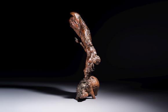 Rob Michiels AuctionsA group of 11 Chinese carved bamboo and wooden works, 19/20th C.