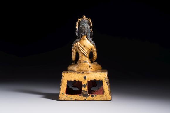 Rob Michiels AuctionsA Sino-Tibetan gilt-lacquered figure of Buddha Amitayus, Qianlong