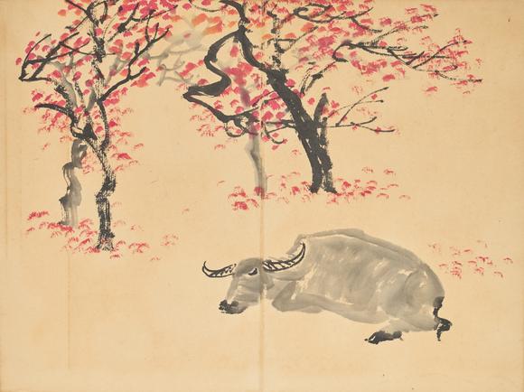 東京中央李可染（1907-1989） 款 牡牛冊頁