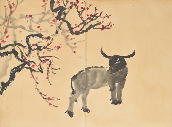 東京中央李可染（1907-1989） 款 牡牛冊(cè)頁(yè)
