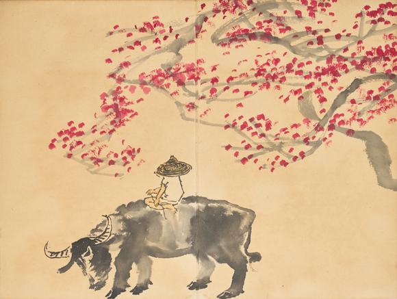 東京中央李可染（1907-1989） 款 牡牛冊(cè)頁(yè)