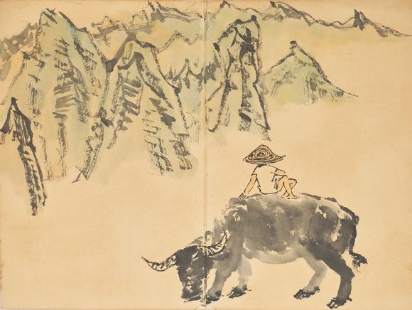 東京中央李可染（1907-1989） 款 牡牛冊頁