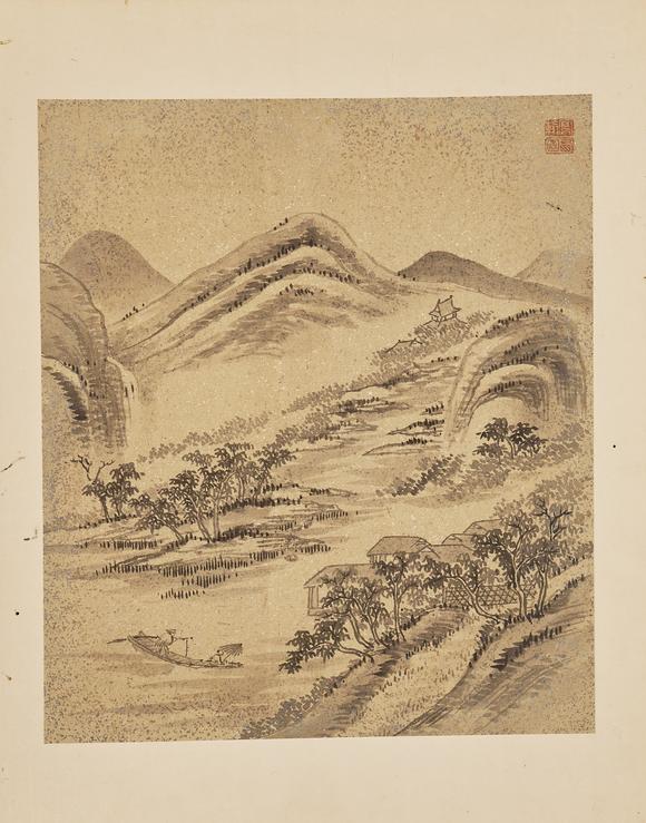 東京中央高鳳翰（1683-1749） 山水冊頁十幀