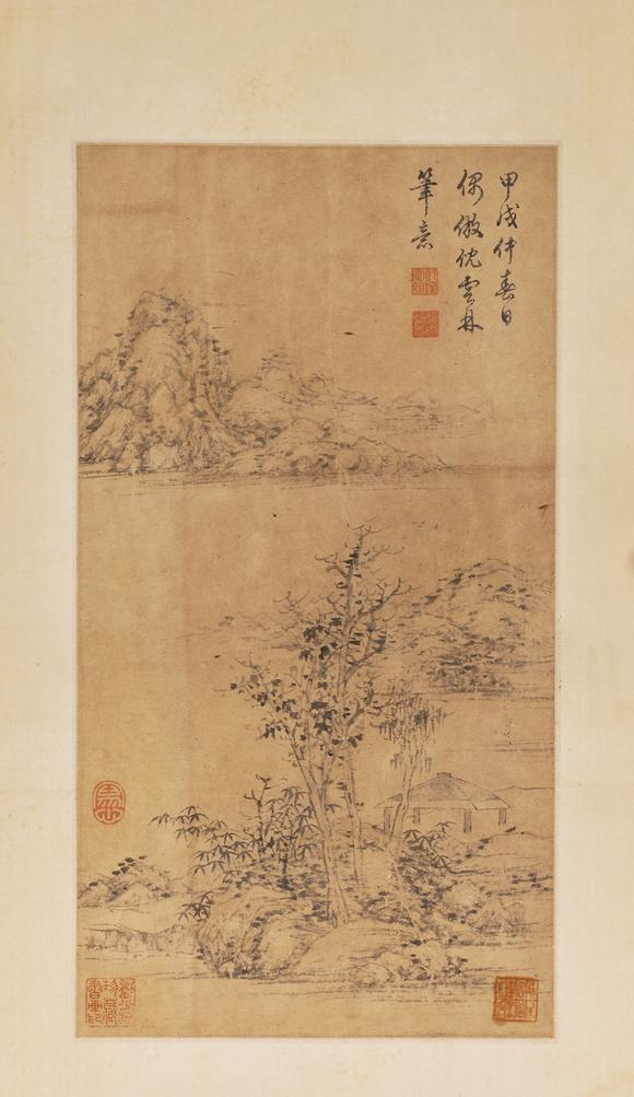 東京中央乾隆帝（1711-1799） 仿倪瓚山水