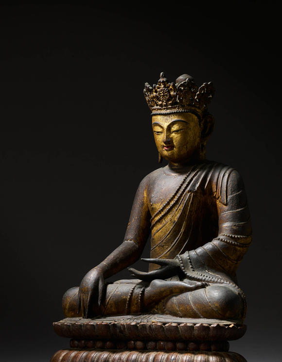 允臧齋明  京造木漆金釋迦牟尼佛