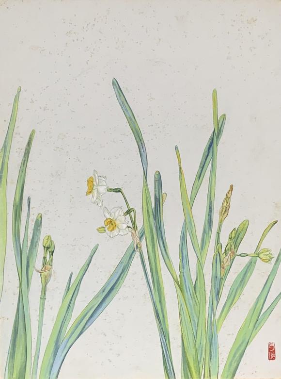 山東瑞蚨興拍賣花卉  36.4×27.3cm 紙本設(shè)色卡紙