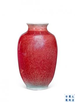 清中期 霁红釉太白罐