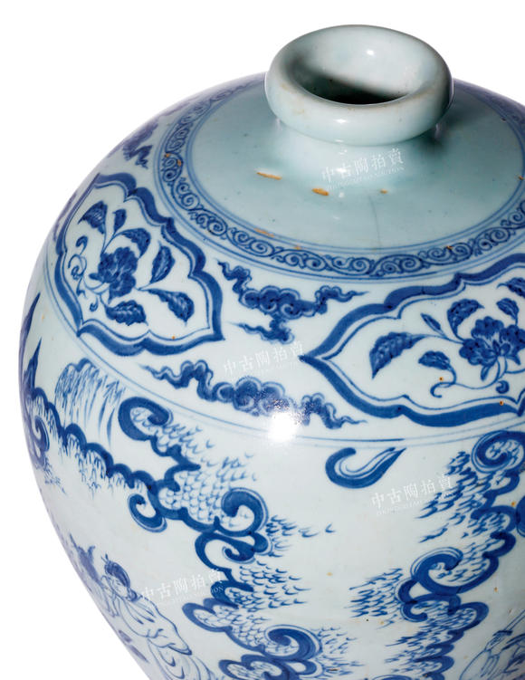 中古陶明空白期 正統(tǒng)朝青花雙故事紋梅瓶