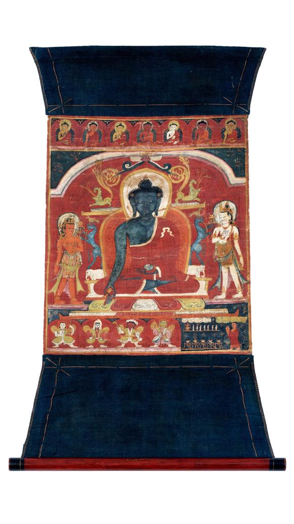 中古陶13世紀(jì) 藥師八佛唐卡
