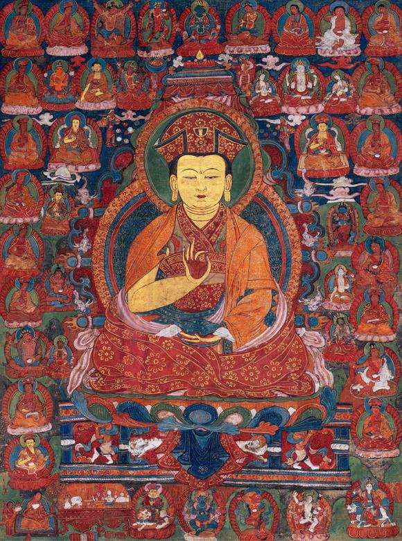 中古陶16～17世紀(jì) 竹巴噶舉師唐卡