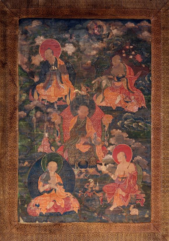 中古陶18世紀(jì) 羅漢唐卡