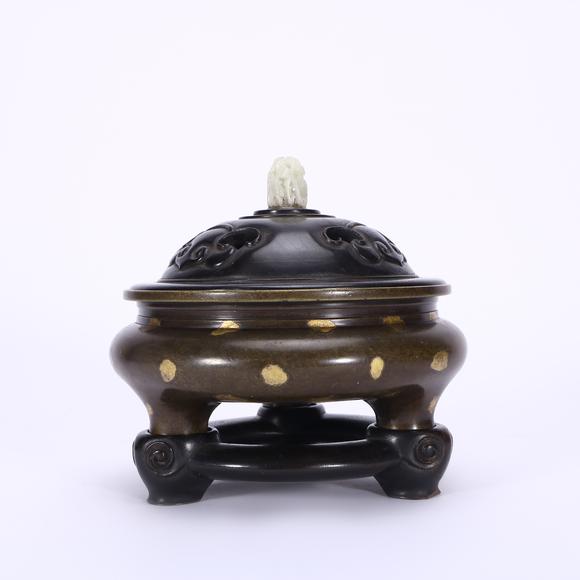 春和美術(shù)明 壬辰高以一制銅灑金鬲式爐