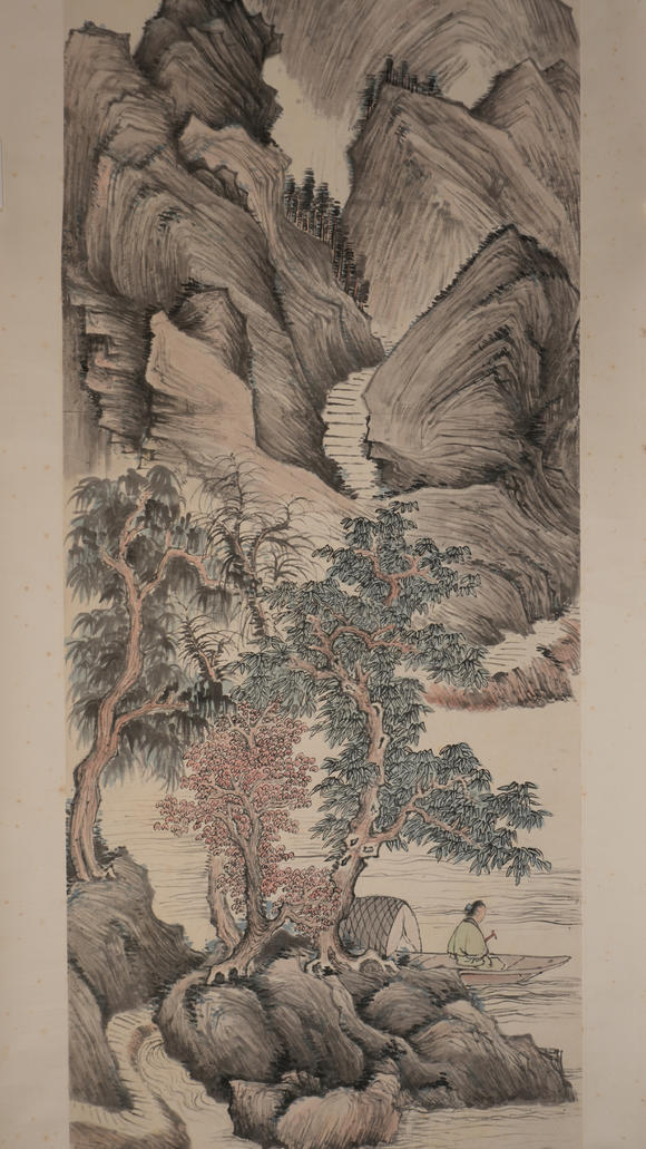 華岳國際吳歷  仿唐寅筆意