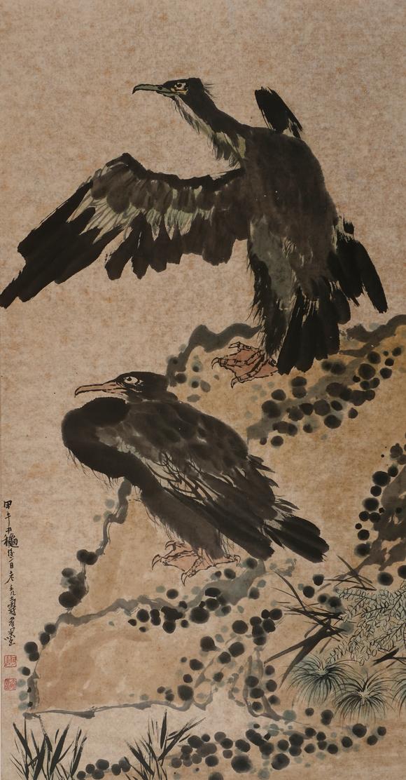 華岳國(guó)際潘天壽  雙鷹圖