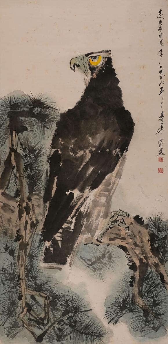 華岳國際唐云  松鷹圖