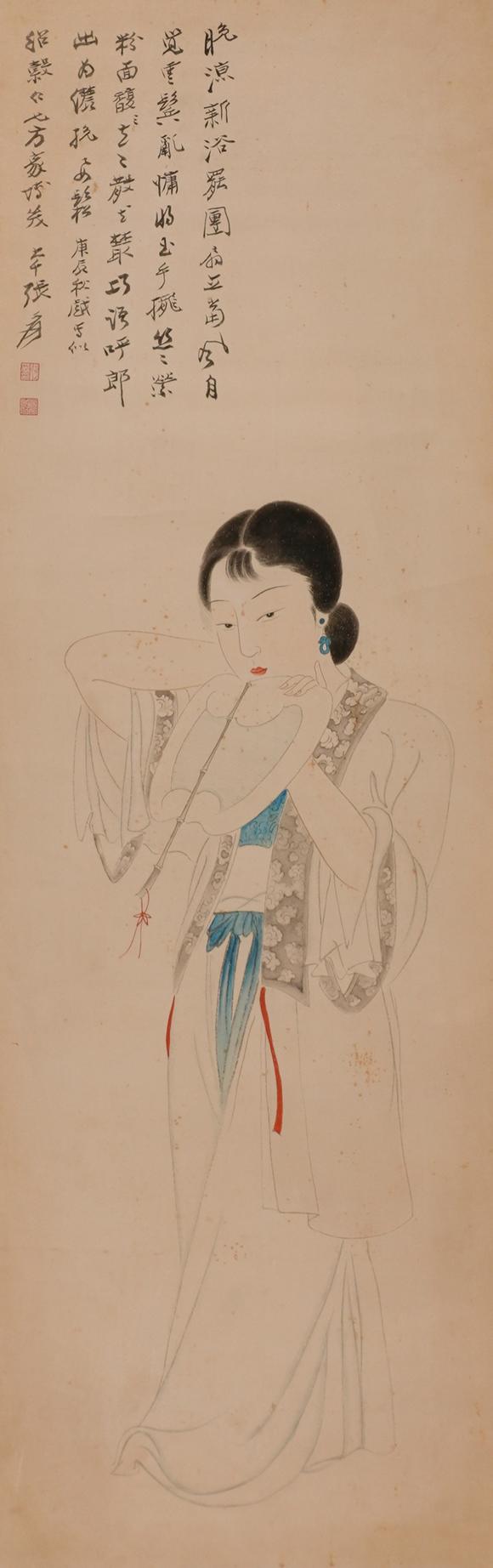 華岳國(guó)際張大千  團(tuán)扇仕女