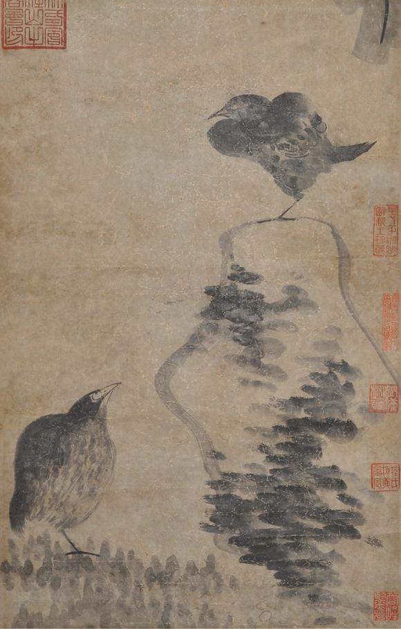  中佳信拍賣八大山人 《鳥獸圖》四條屏