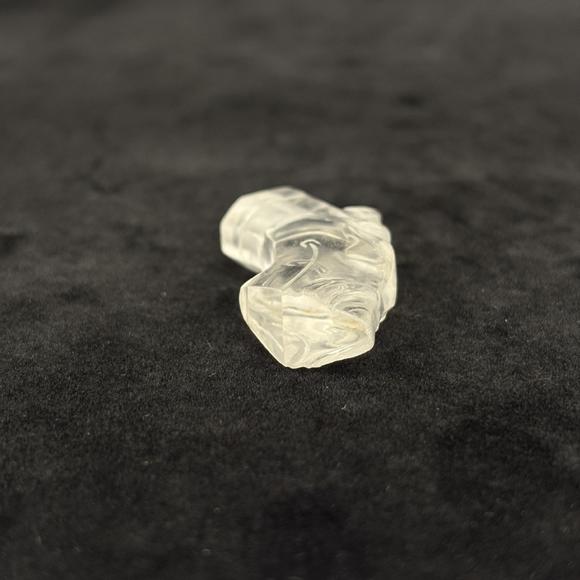 南京十竹齋水晶錢幣掛件 水晶龍頭兩件