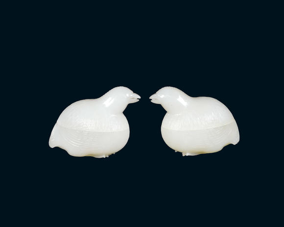 南京十竹齋白玉安居樂業(yè)蓋盒一對(duì)