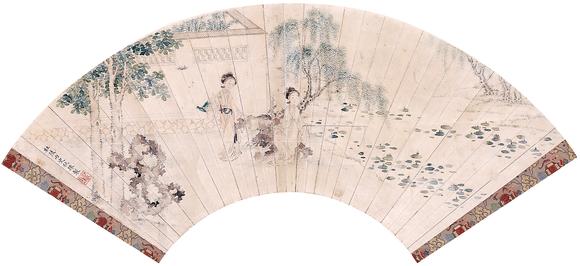 香港華輝仇    珠    仕女 扇面