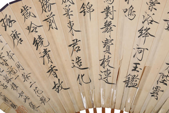 萬領(lǐng)國際王雪濤  草蟲扇面