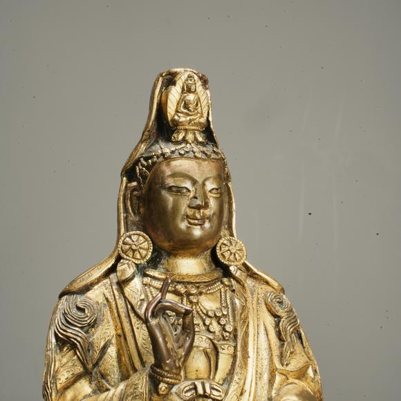 鴻寶源拍賣(mài)清乾隆 銅鎏金觀音像
