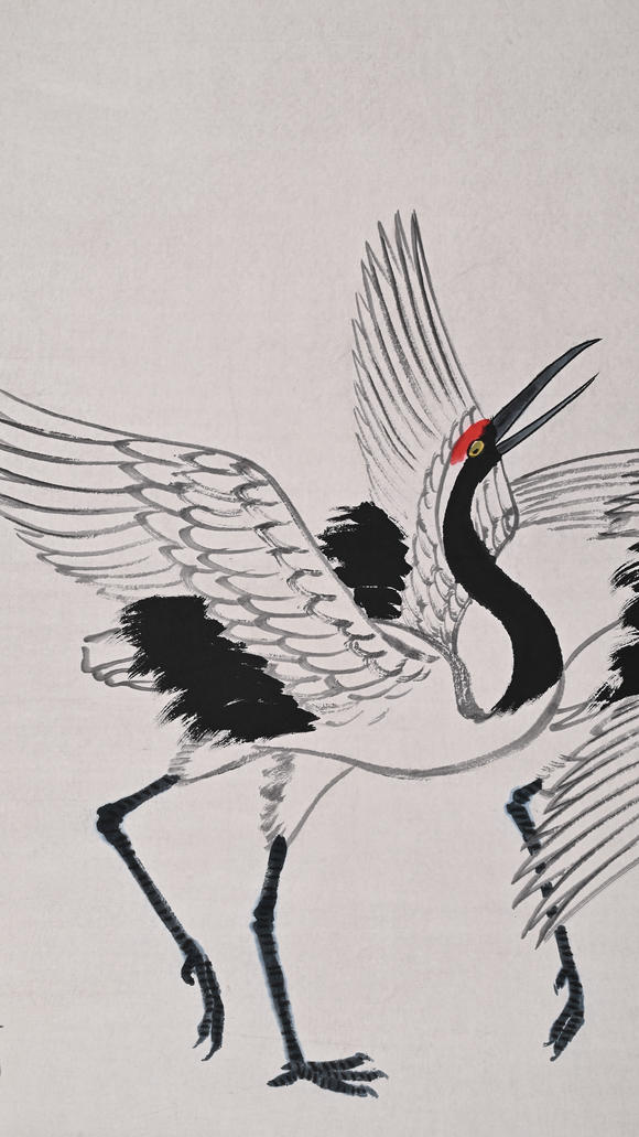 北京億宬 吳作人 款 仙鶴圖