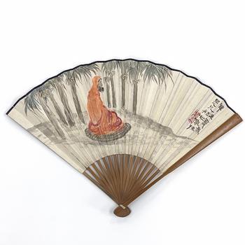 「趙叔孺」畫賛 達(dá)磨 扇面