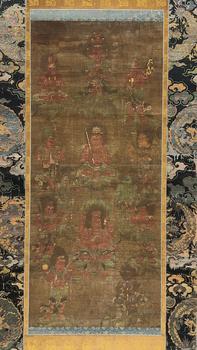 伝「兆殿司」畫 十三神之像図 軸