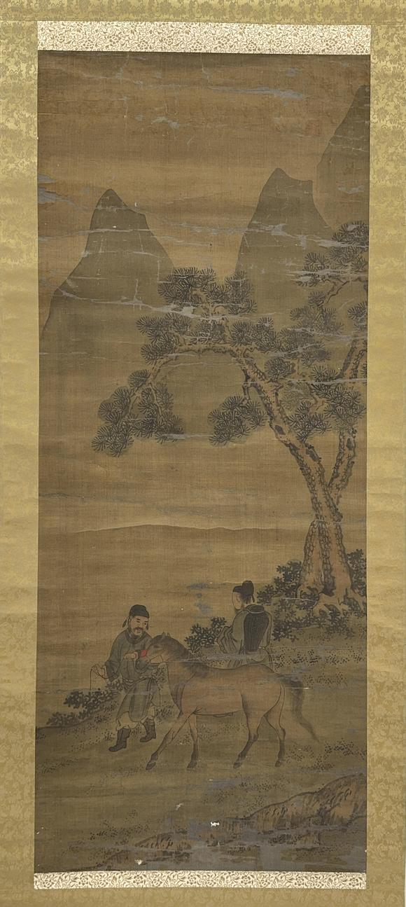 古龍會|第三十七回古龍會（第二十一回網絡拍賣會）在印 古畫 山水人物図 軸