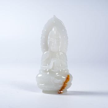 和田白玉觀音坐像