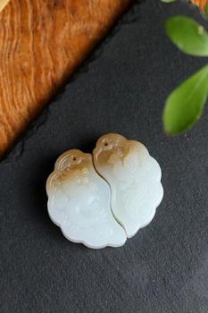 龍鳳呈祥精品和田玉且末掛件