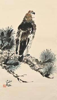 蕭朗 松鷹圖