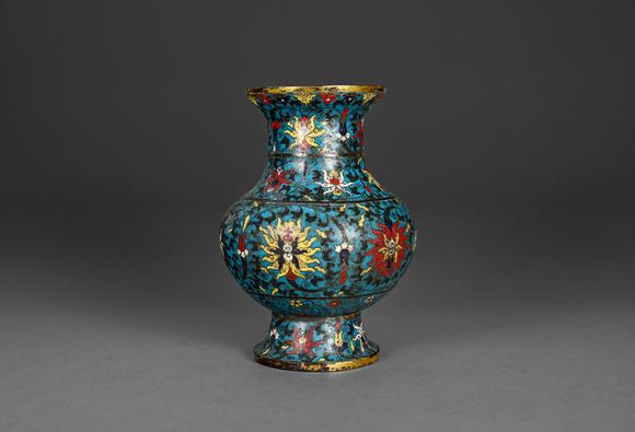 三杉美術(shù)明 掐絲琺瑯纏枝花卉紋瓶