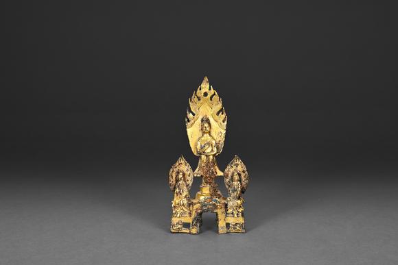 三杉美術(shù)唐 銅鎏金釋迦牟尼