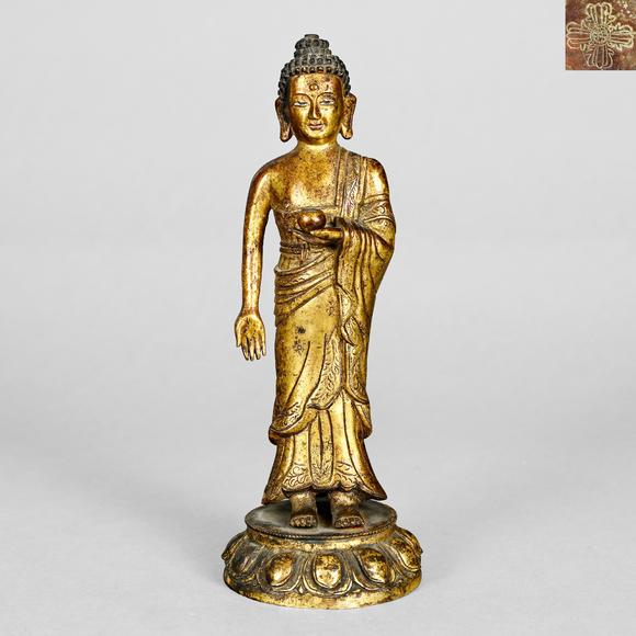 三杉美術(shù)明 銅鎏金釋迦牟尼