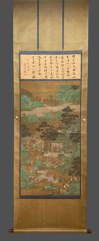 仇英 人物故事圖 立軸絹本設(shè)色