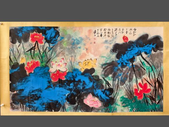 蘭亭古美術(shù)オークション張大千 幻仙采蓮圖 