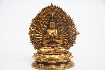 明  銅鎏金千手觀音坐像