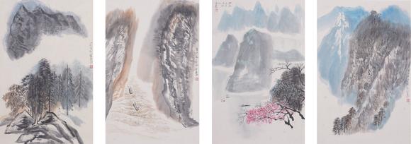 東洋國際何海霞 山水四屏